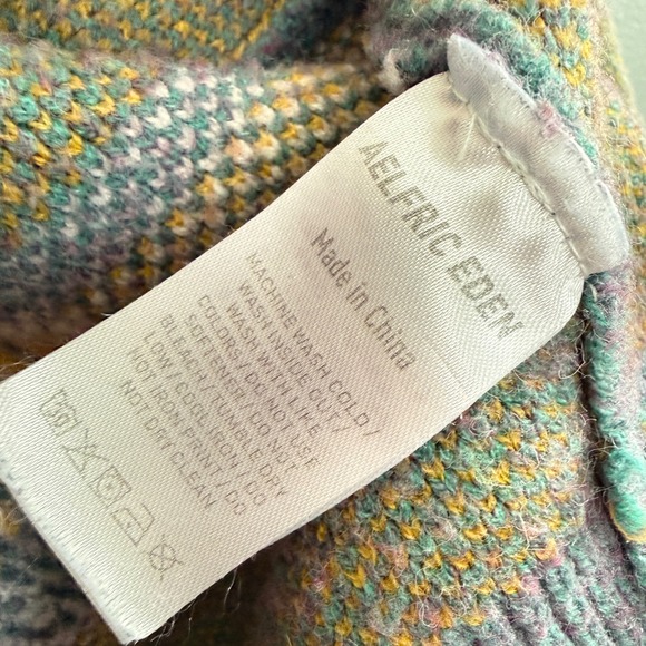 Aelfric Eden Vintage Lamb Knit Cardigan Sweater Flocked Sheep Cottagecore L - Picture 6 of 9